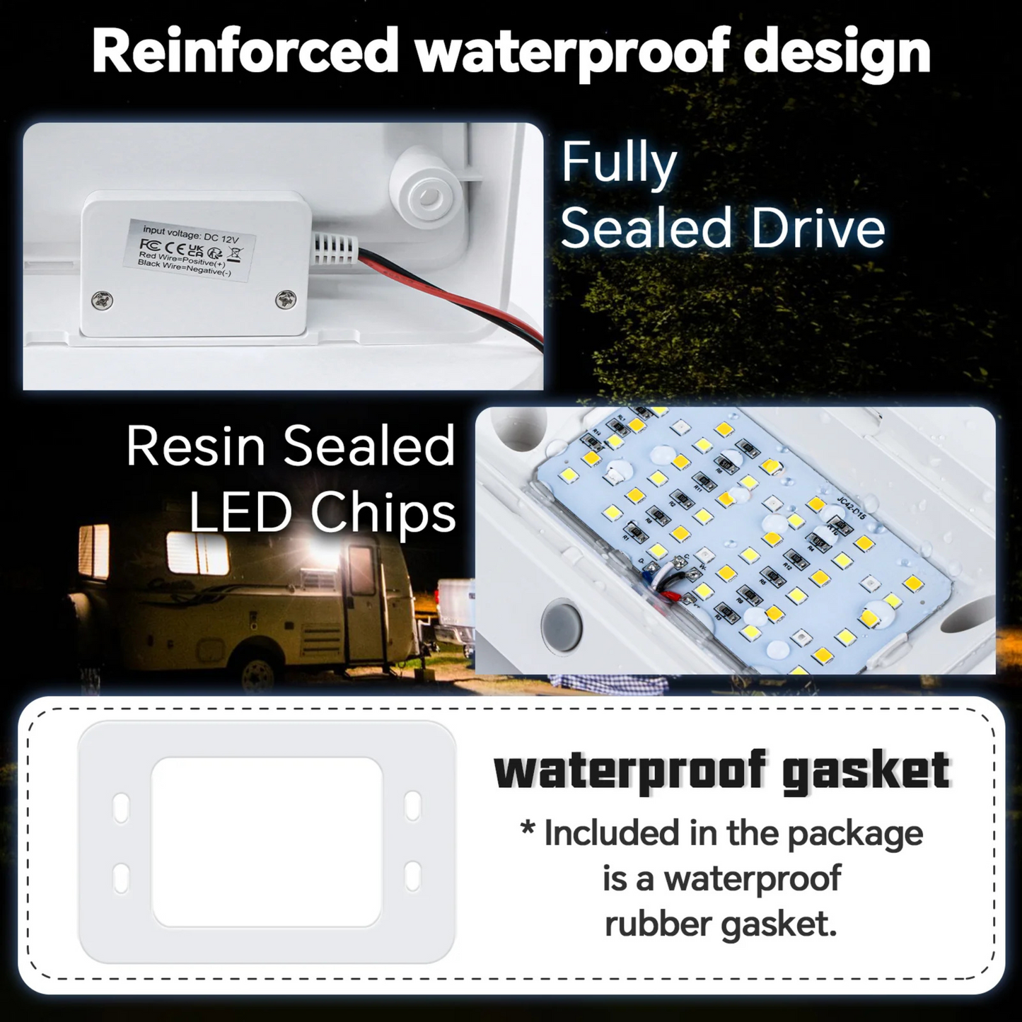 3 Color Caravan Porch Light (White)