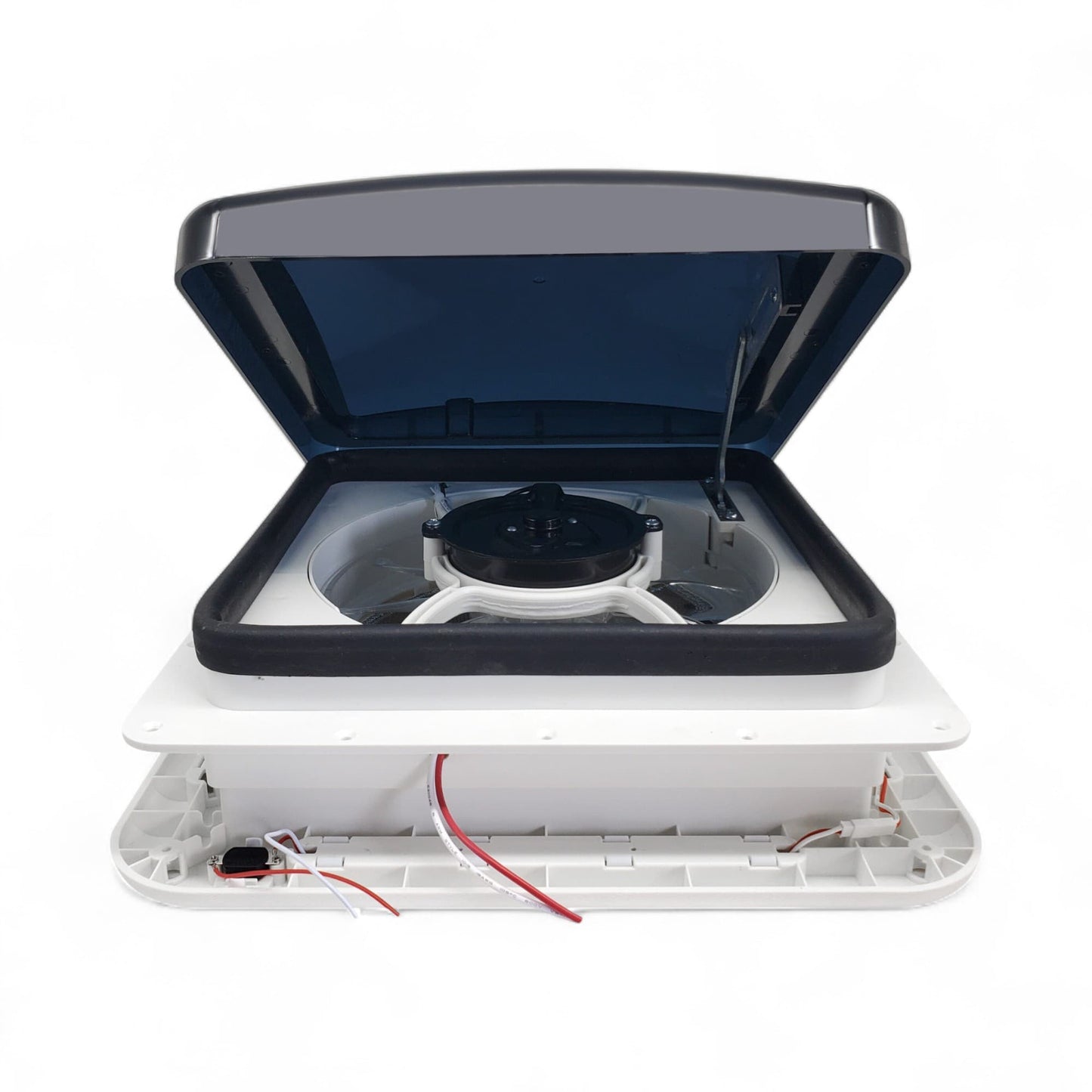 12v shower roof vent with LED lights and tinted lid