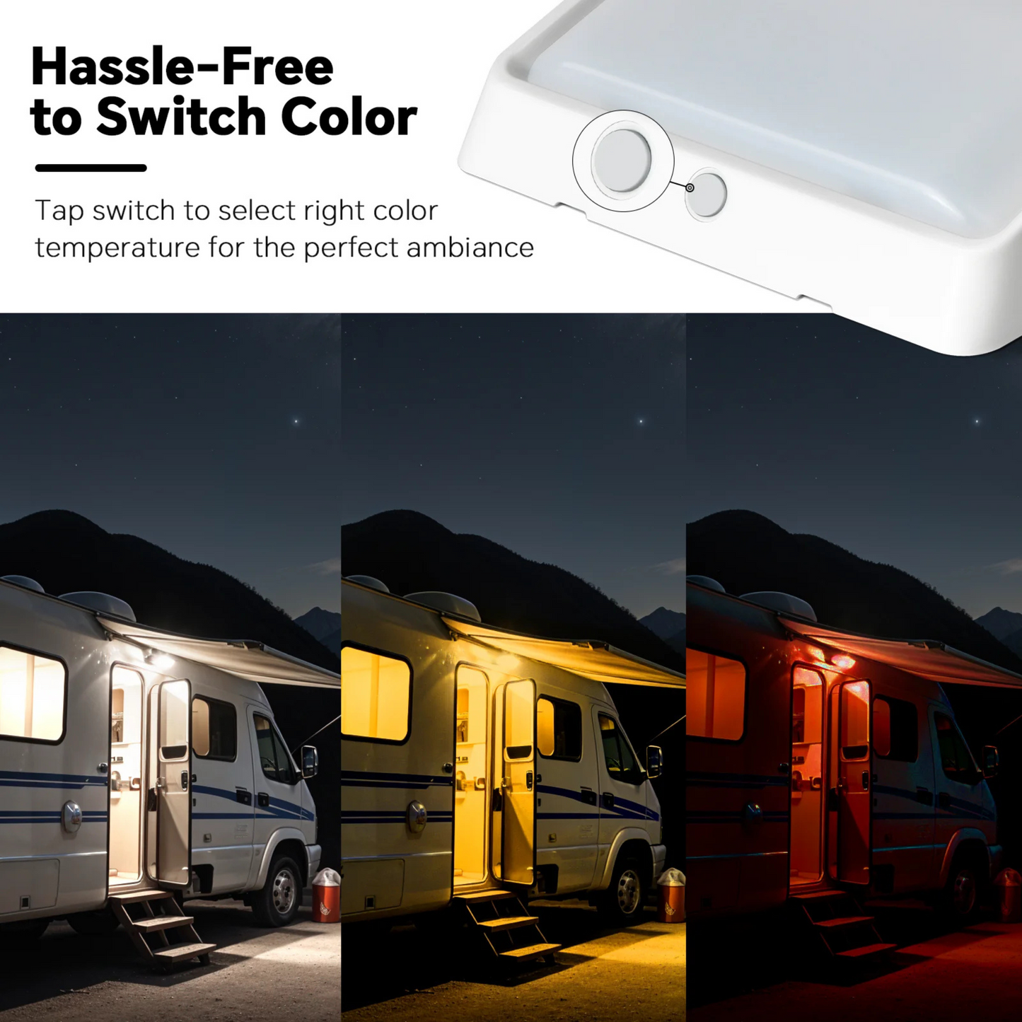 3 Color Caravan Porch Light (White)