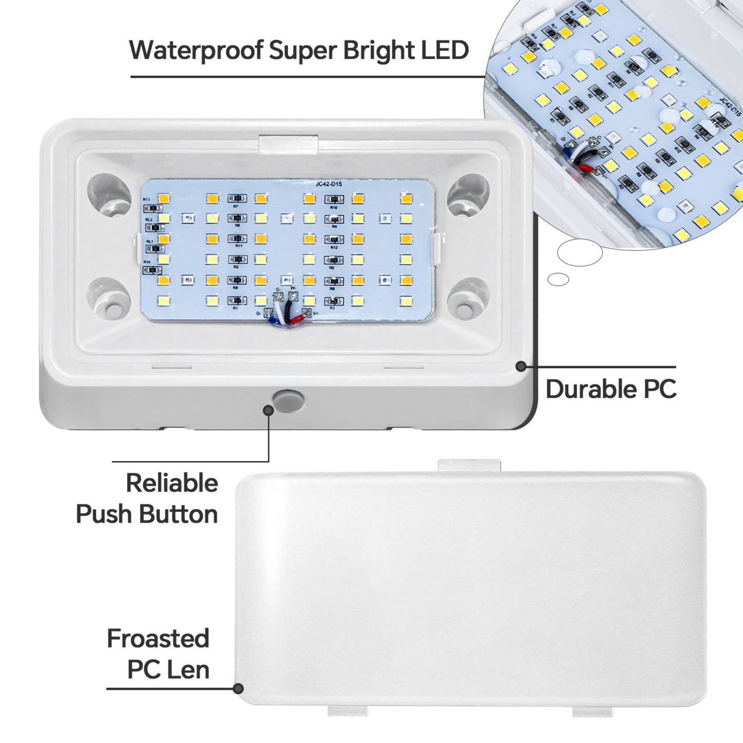 3 Color Caravan Porch Light (White)