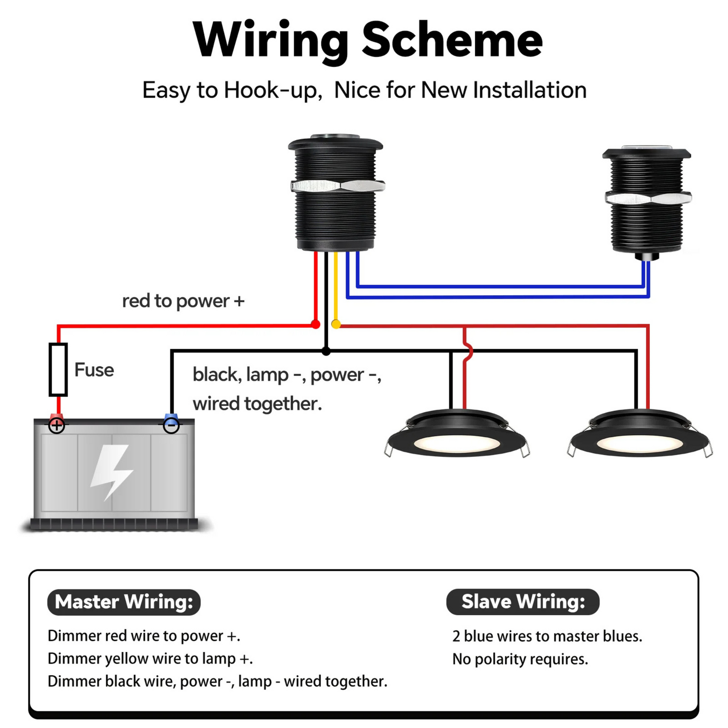 LED Sliver Dimmer Switch and Slave