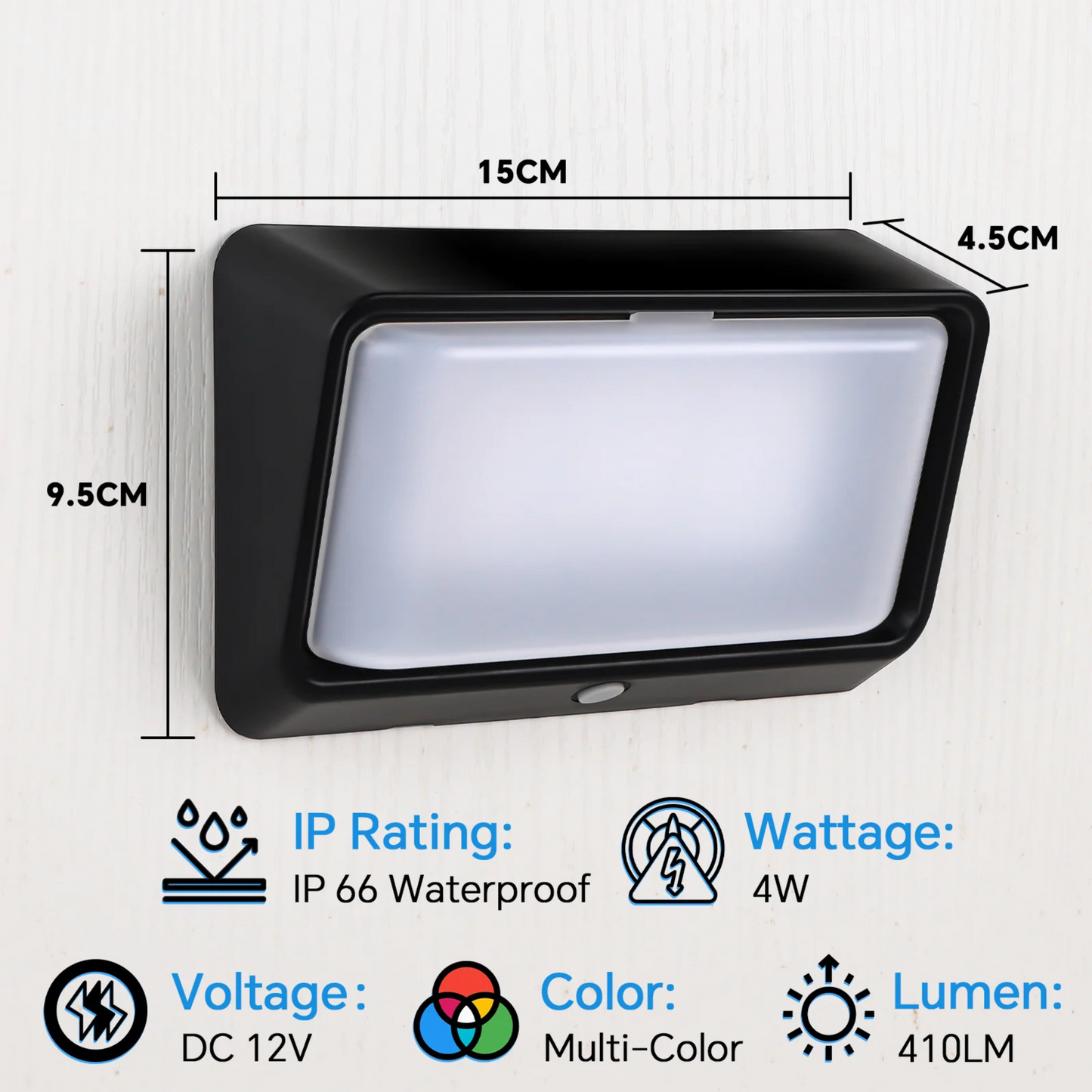 3 Color Caravan Porch Light (Black)