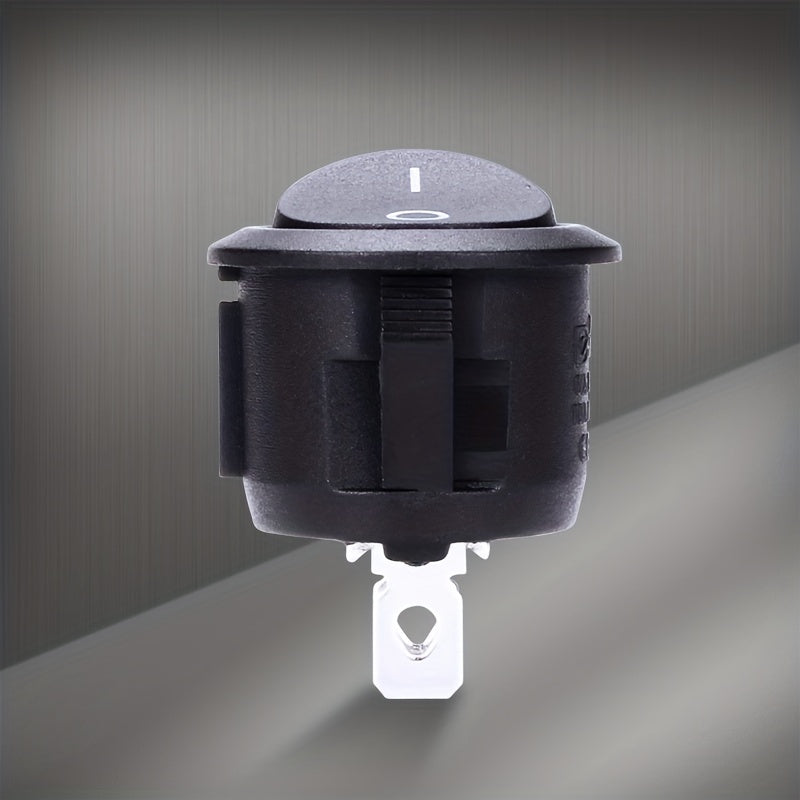 Single Black SPST 20mm Mini Round Rocker Switch for Automotive and RV