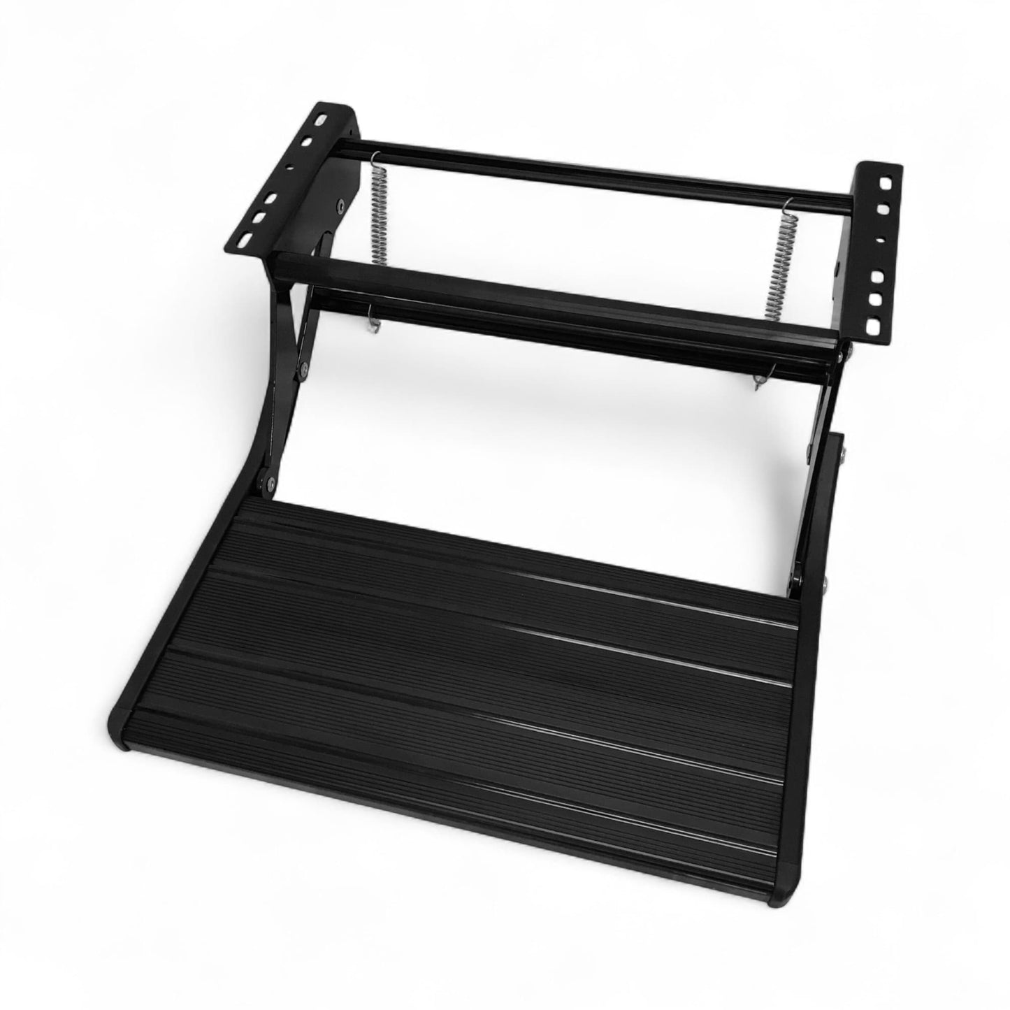 single black metal rv step
