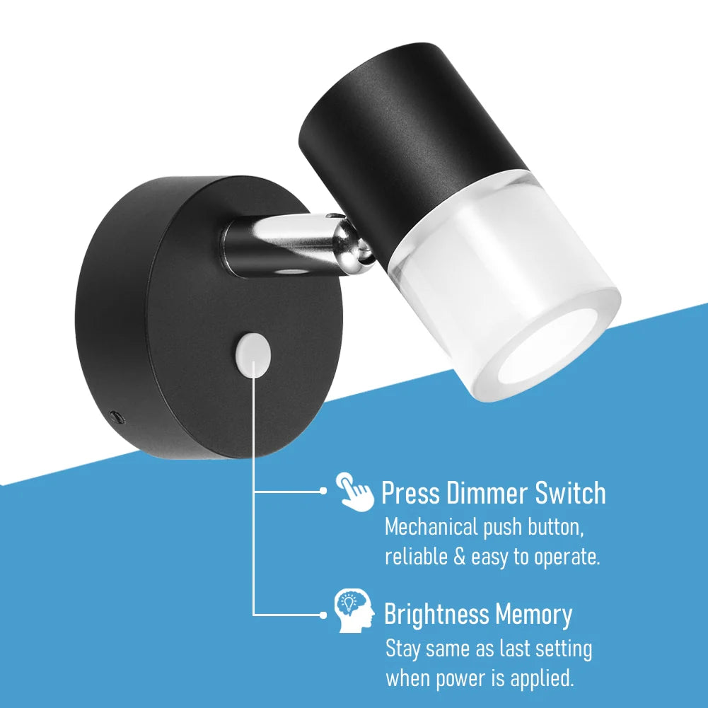 12v LED Swivel Reading Light Black