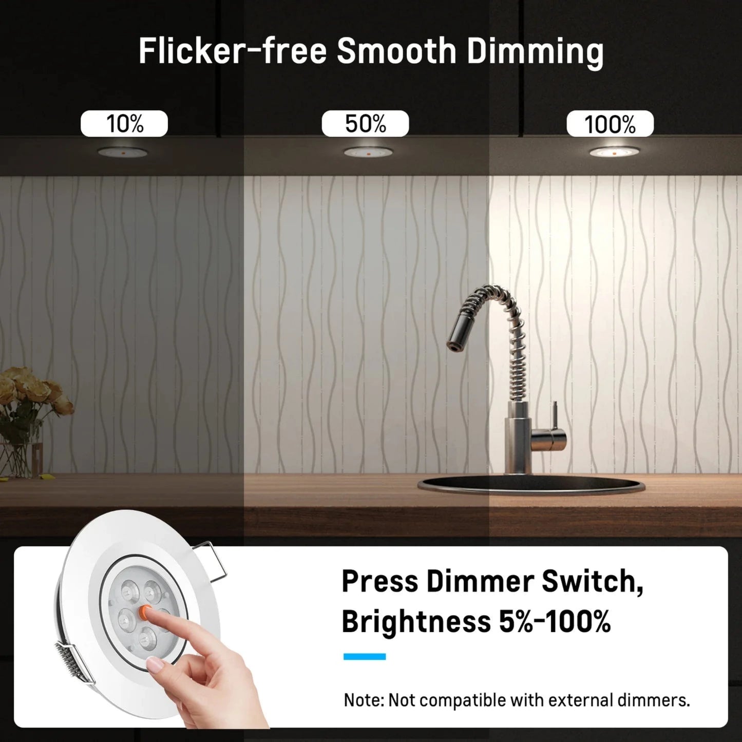 Silver Swivel Recessed Downlight Dimmable (2 Pack) – 12V Warm White Red