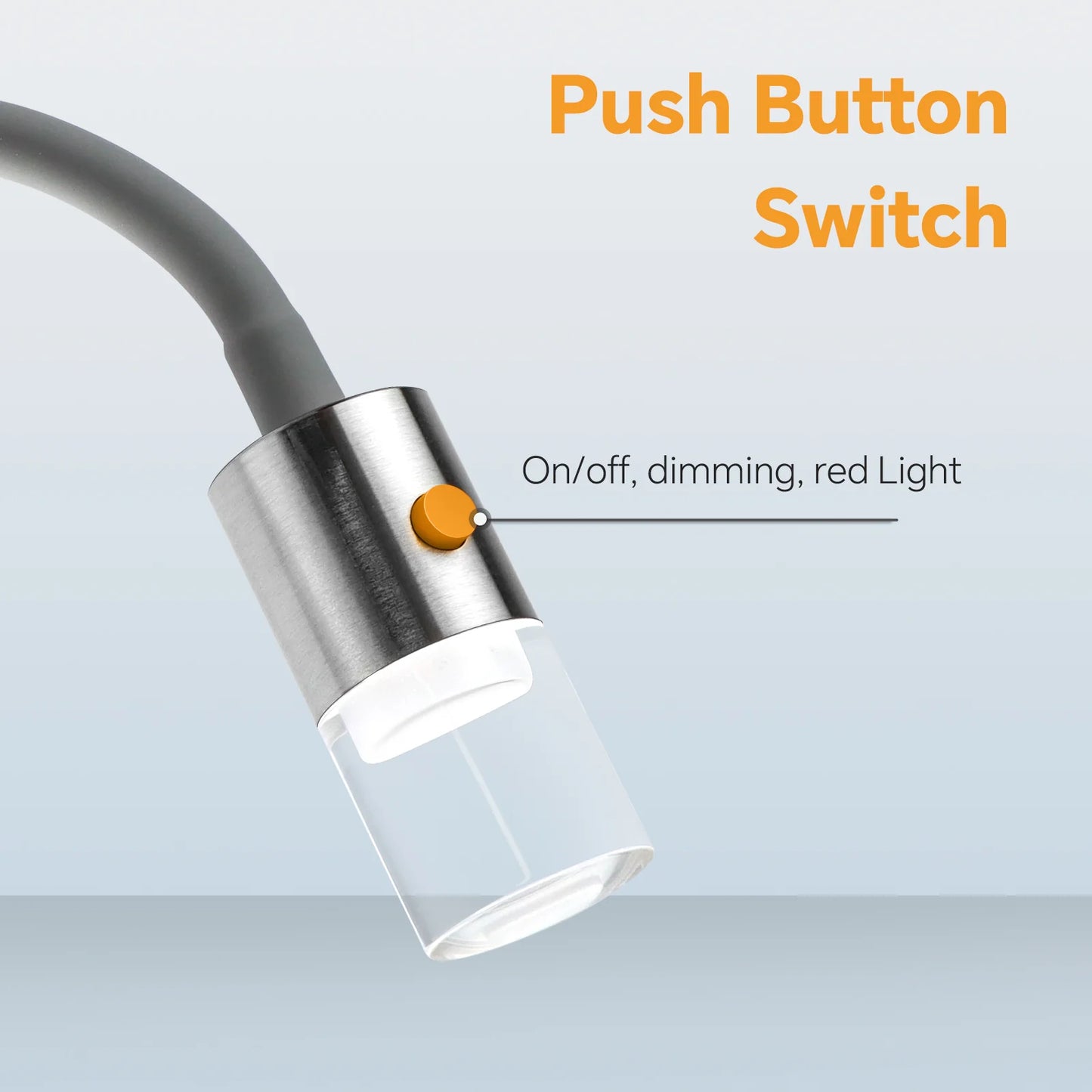 pair of Neo aluminum reading lights with button front