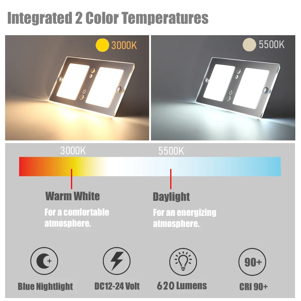 12v LED Ceiling Panel Dimmable 3 Colour Light