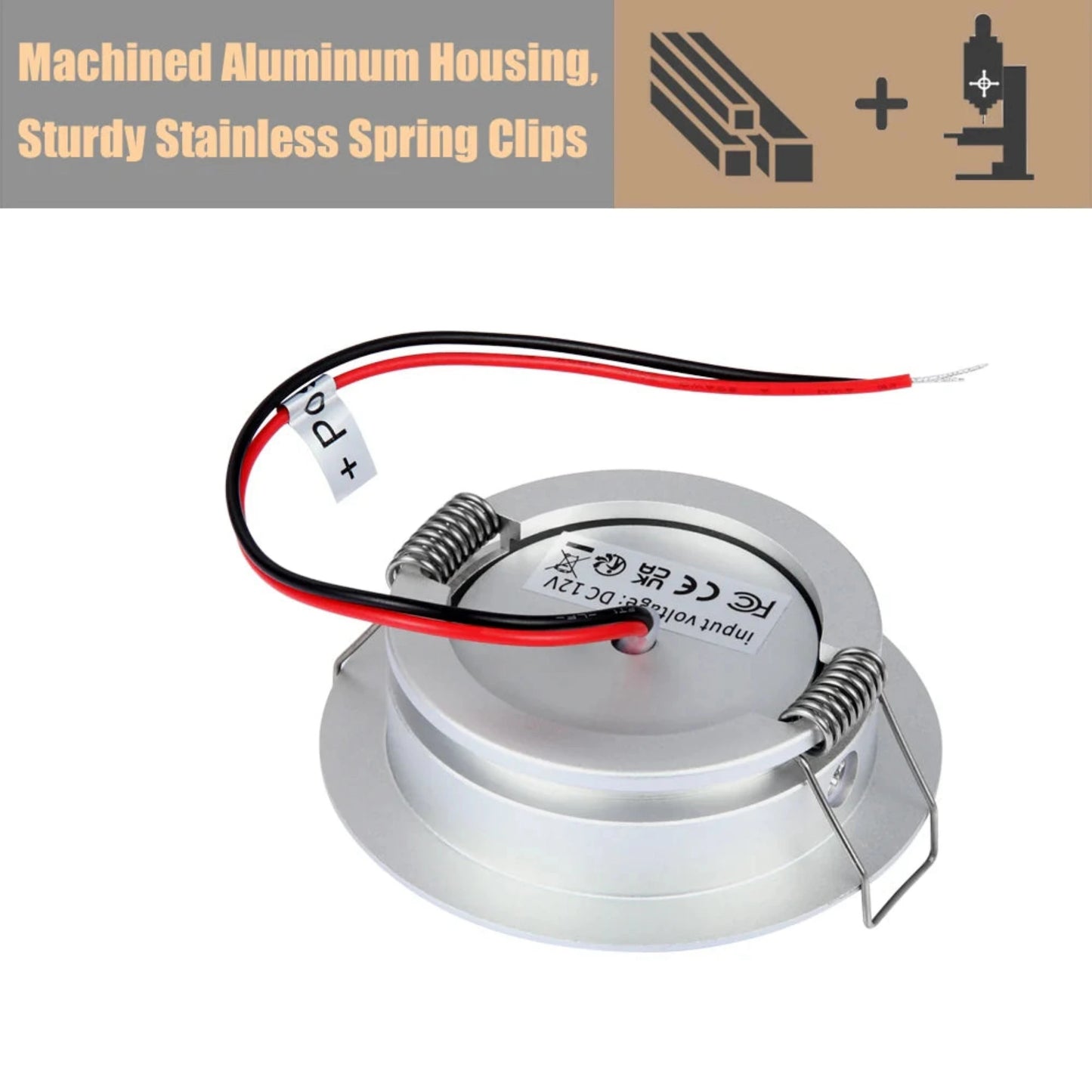Silver Swivel Recessed Downlight (2 Pack) – 12V Warm White