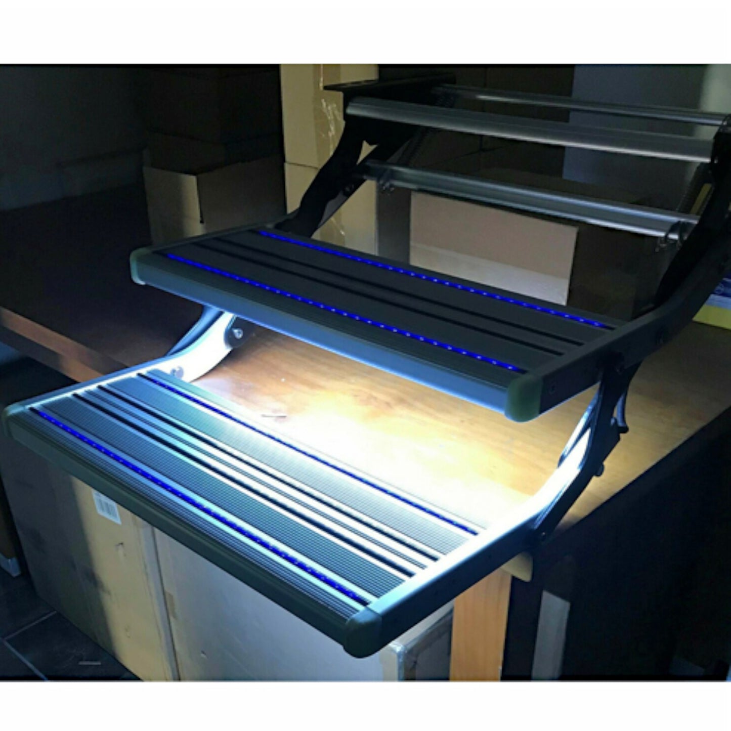 Foldable step stool with LED lights double rv van motorhome