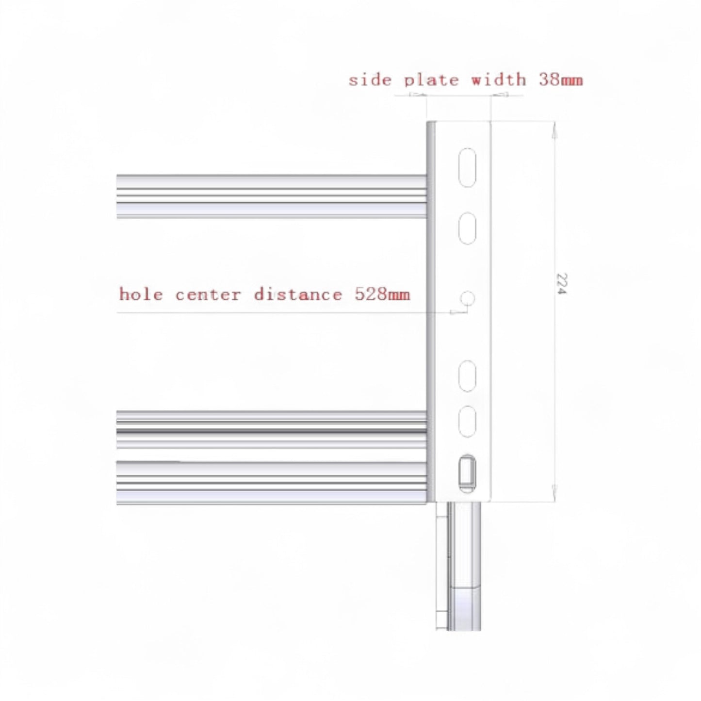 diagram drawing step holes dimensions
