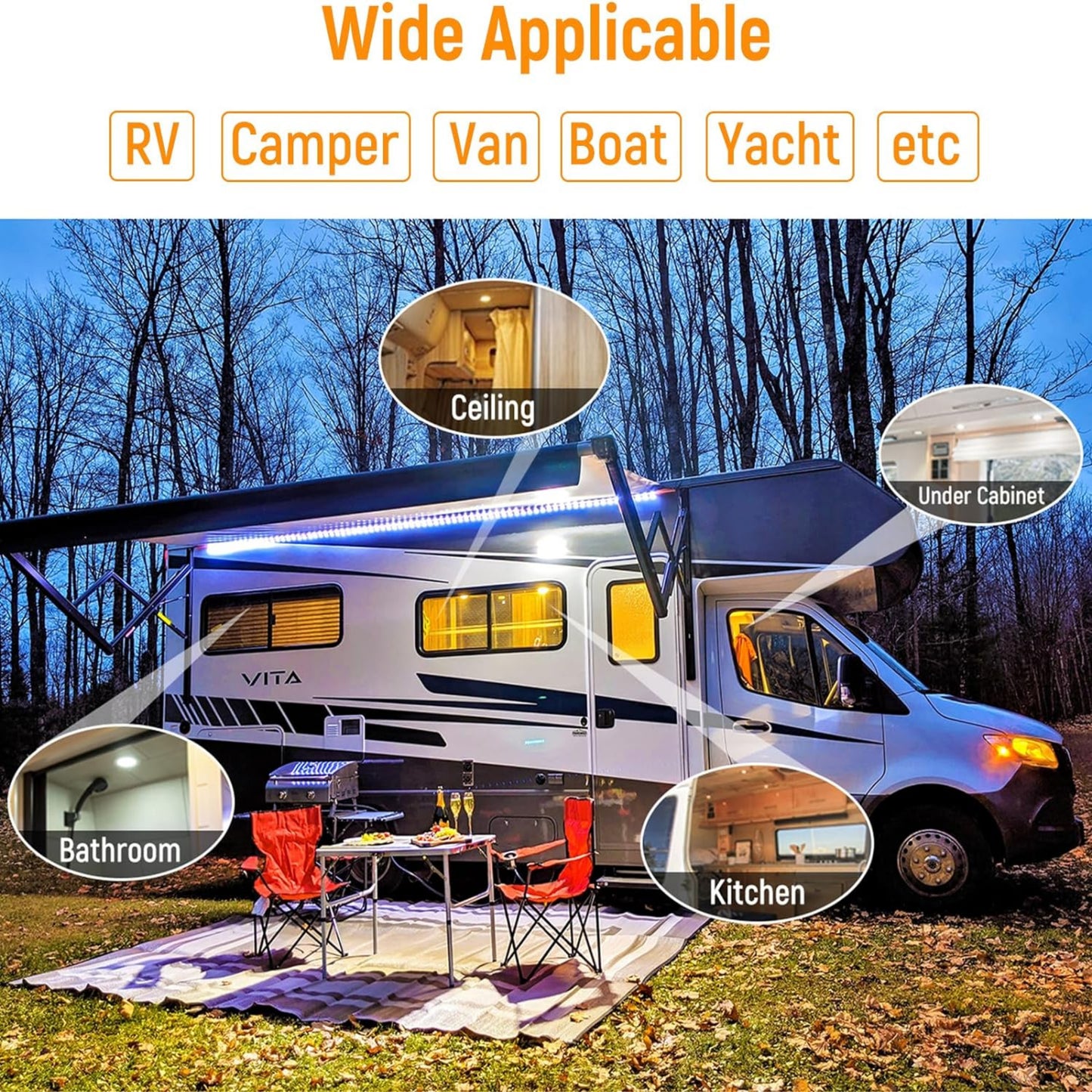 crisp cool white LED downlights 12v black