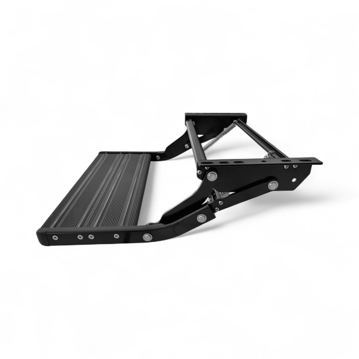 Black metal step on a white background