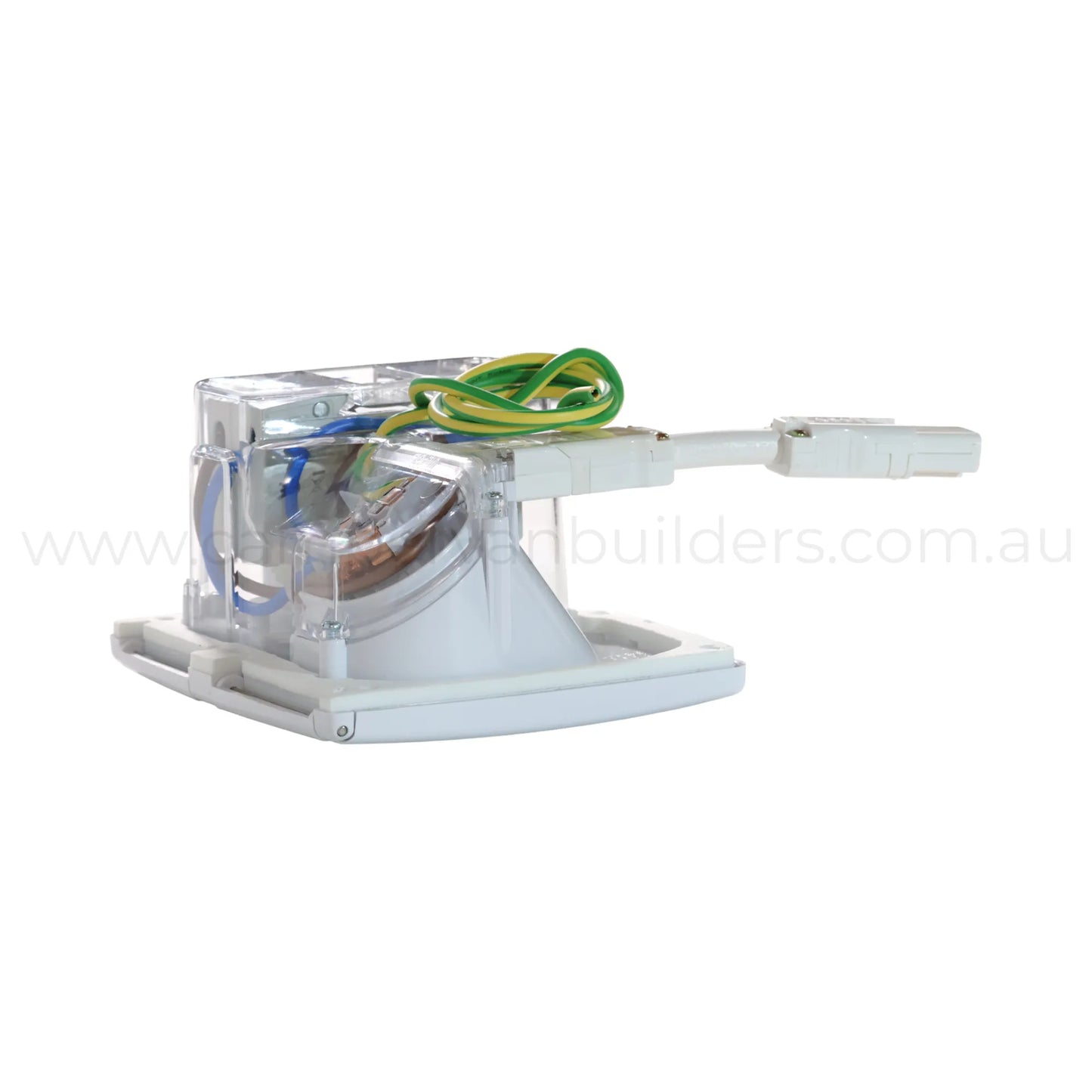 15a 240v external inlet and rcbo combo kit white for campervan and caravan electrical fitouts