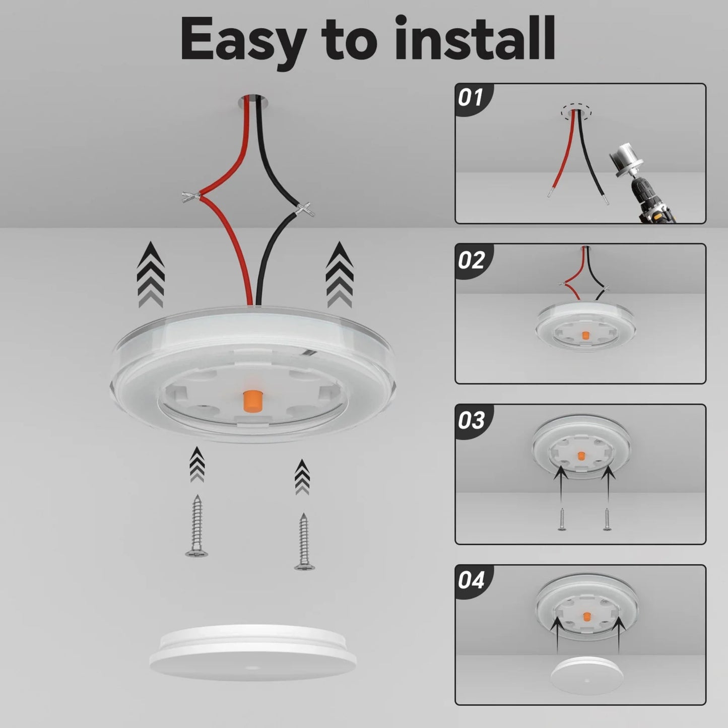 Low Profile Disc Light Dimmable (4 Pack) Warm White