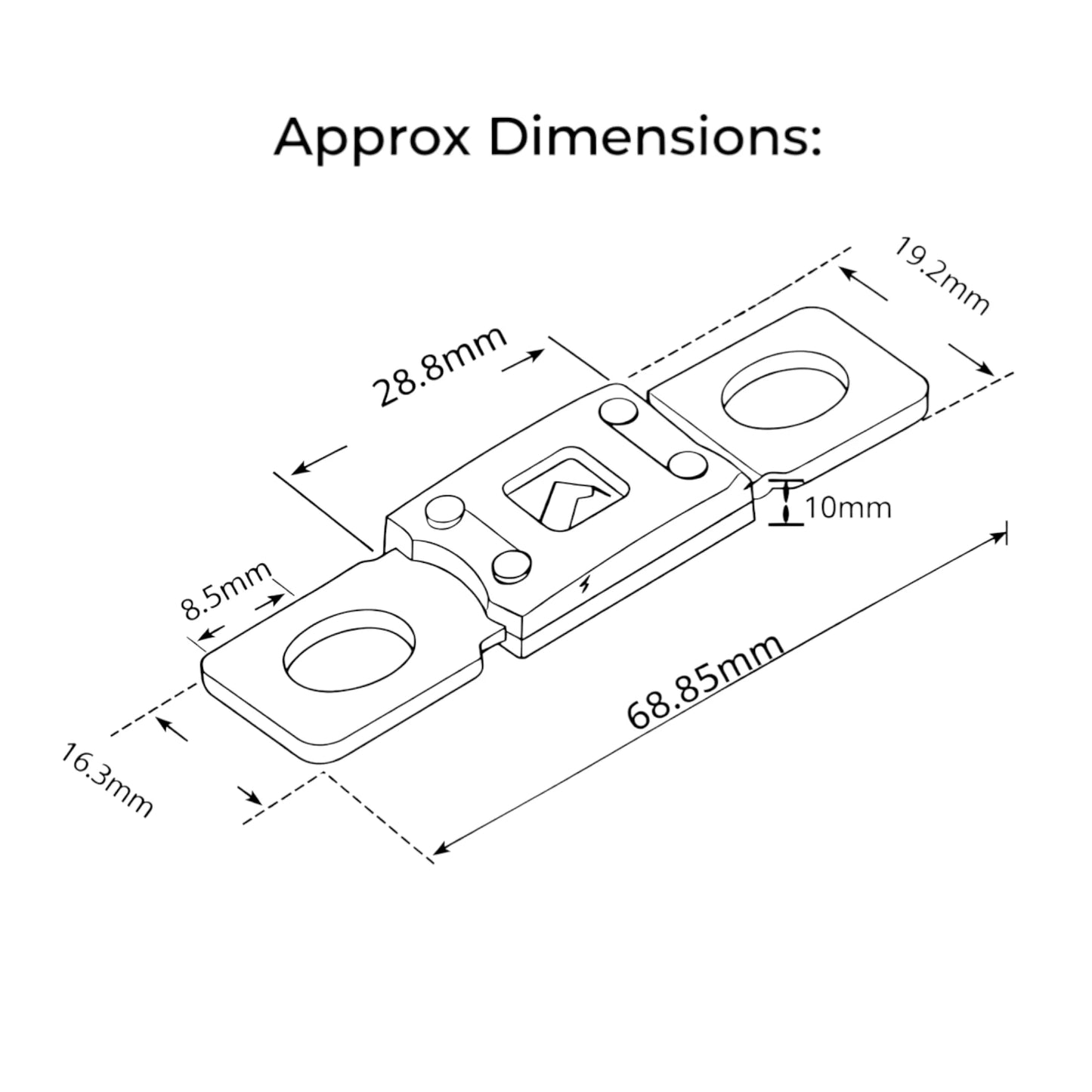 MEGA AMG ANM battery fuse for protecting accessory circuits in caravans and rvs