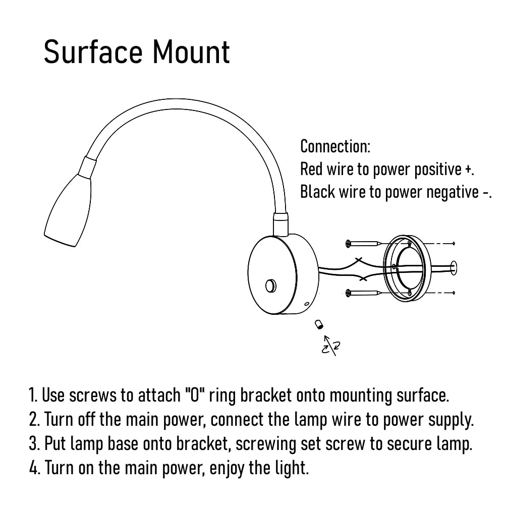 clean product view of a nickel LED reading lamp
