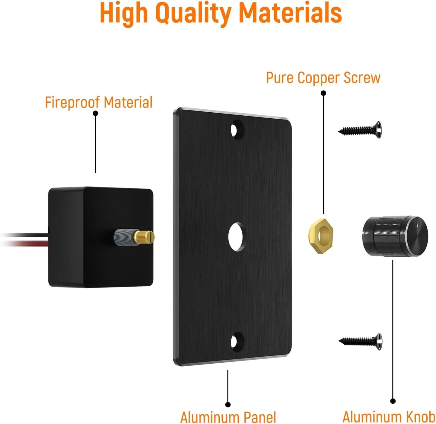 black finish pwm dimmer unit in neutral setting