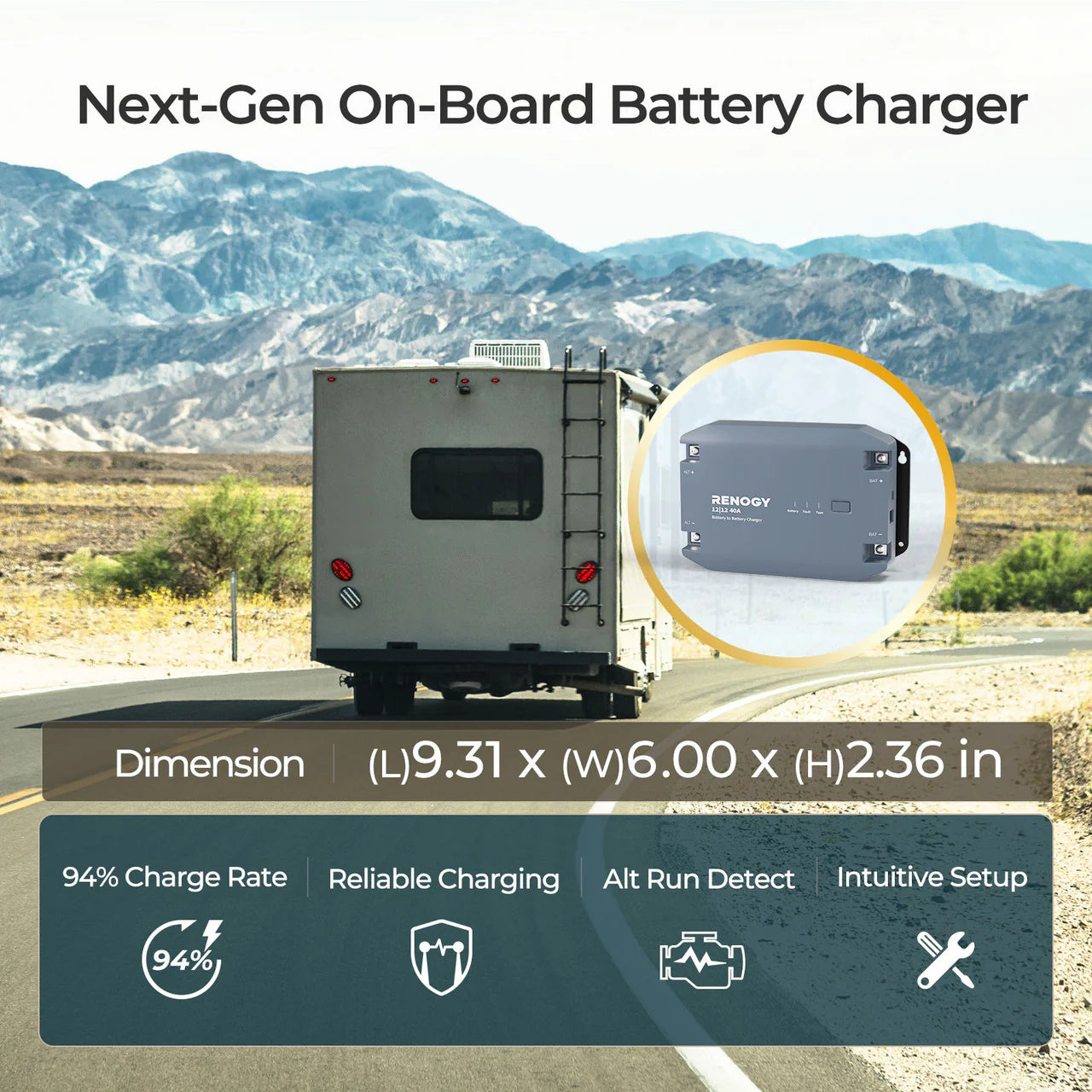 smart renogy dc to dc charger 40a for auxiliary and house batteries
