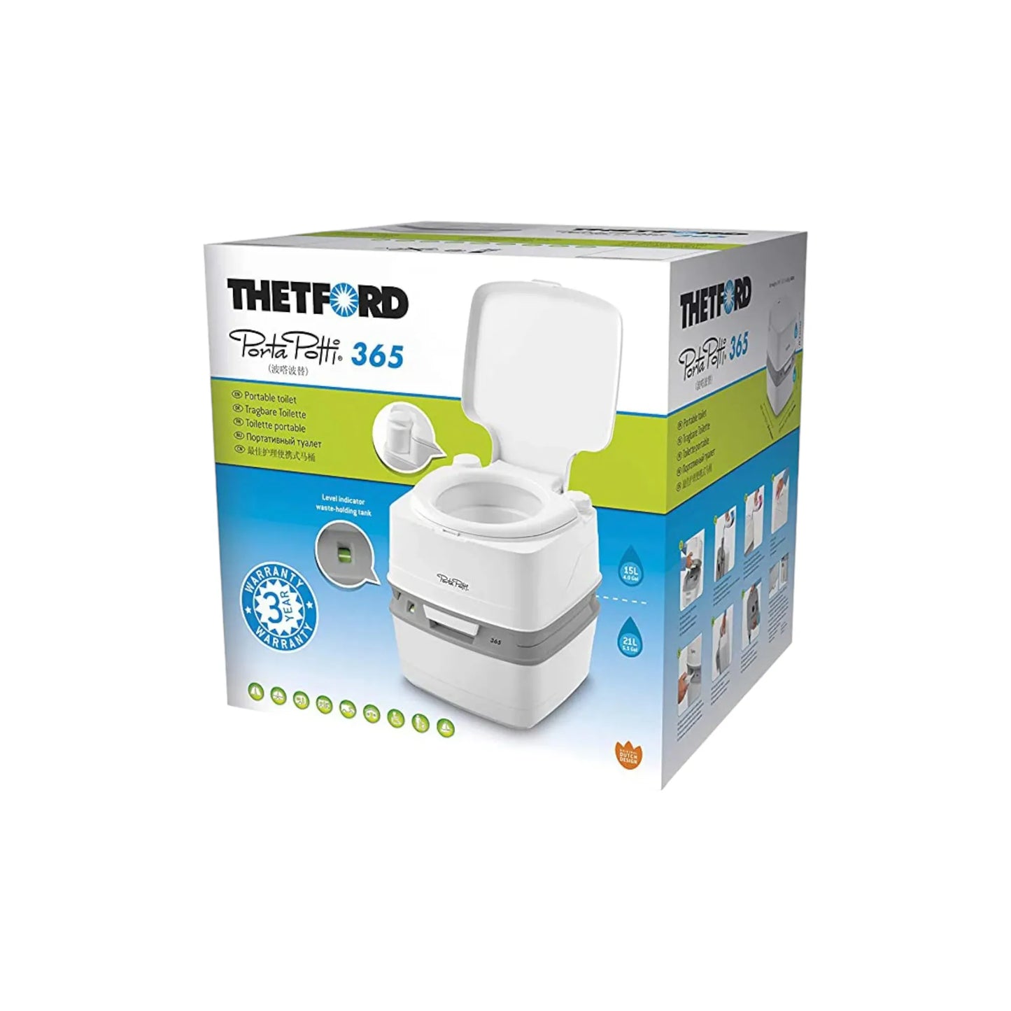 comfortable thetford porta potti 365 for campervan use