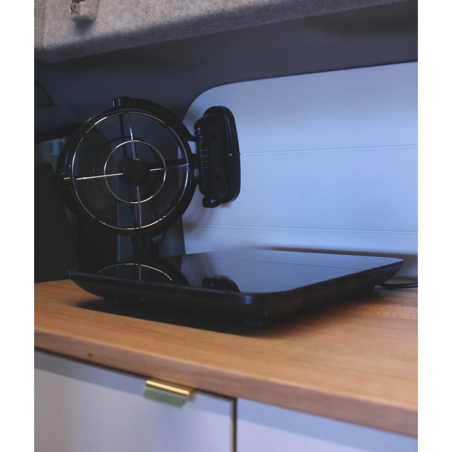 Sirocco II 12/24V marine and RV 360 degree fan black for caravan, rv, and campervan cooling