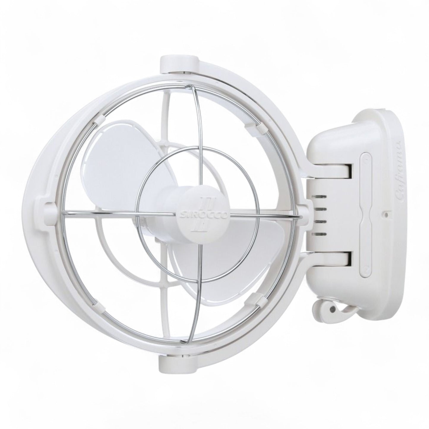 Sirocco II 12/24V Marine & RV 360° Fan White