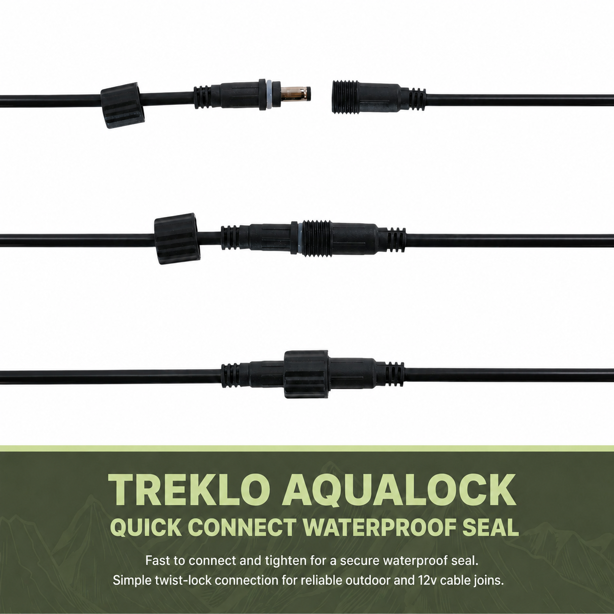 Waterproof AquaLock cable for 4wd work light setups.