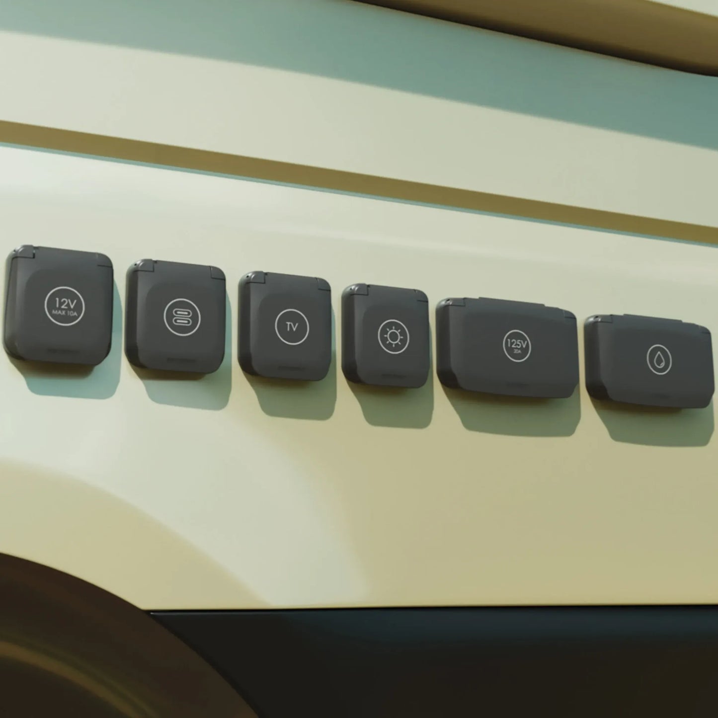 Ventura Series panel mount dual USB-C power socket