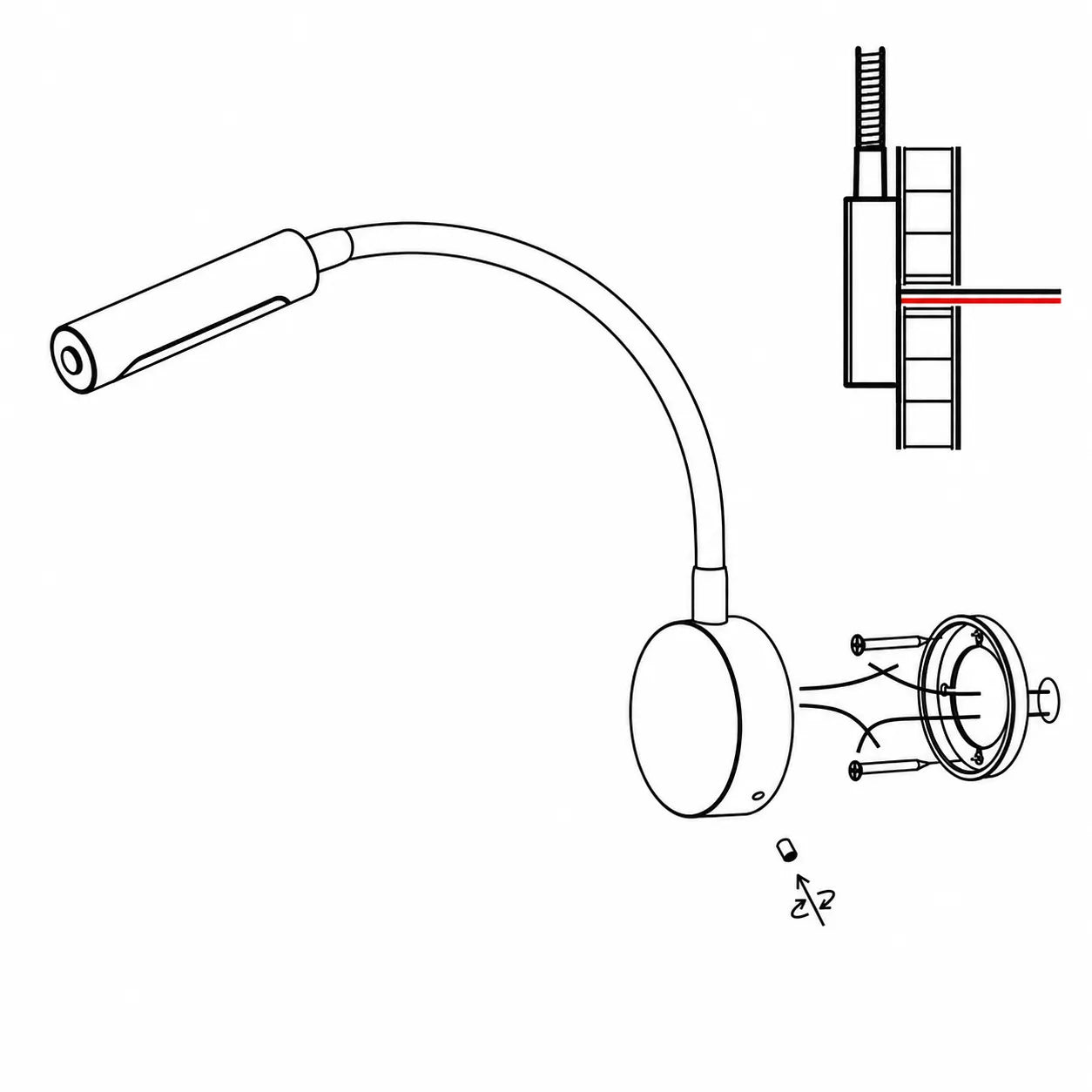 Interior wall mounted reading light for camping, touring, and off grid vehicles