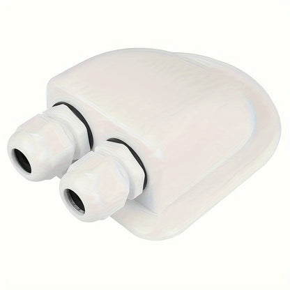 White Solar Cable Inlet Gland - IP68 Waterproof, Dual Cable Entry