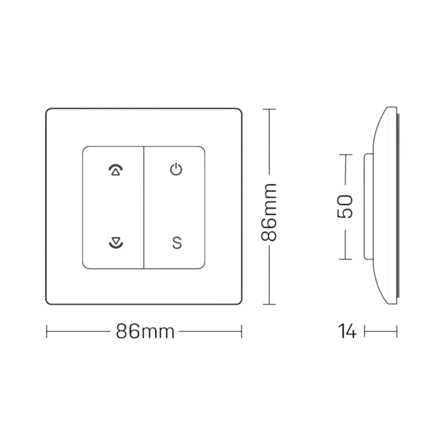 PF1-1 wireless controller with on/off and dim buttons