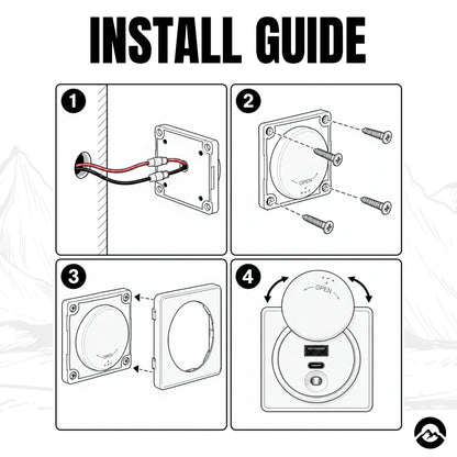 Treklo 100W RV surface mount USB C socket for high powered charging in recreational vehicles