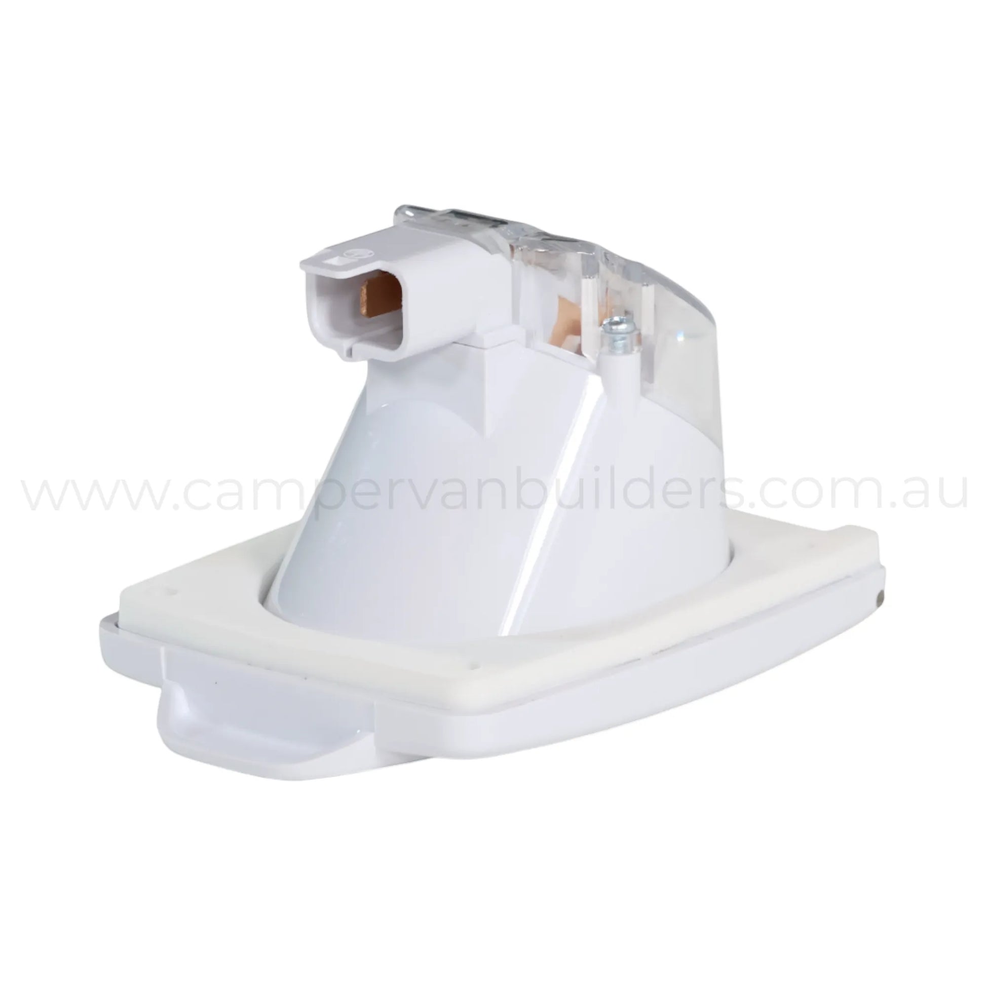 white 240v 10a power outlet for rv electrical fitouts and onboard appliances