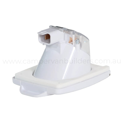 white 240v 10a power outlet for rv electrical fitouts and onboard appliances