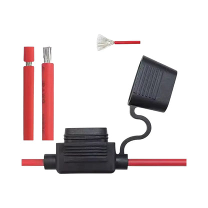 10A inline blade fuse holder with 12AWG wiring for dc protection