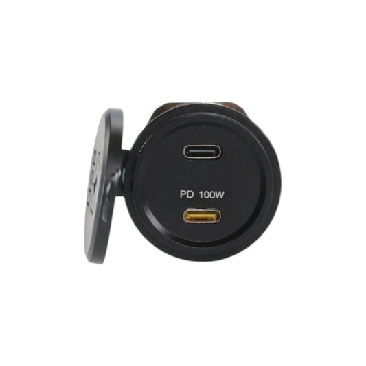 12-24V dual USB-C 120W socket flush mount waterproof design for caravan, rv, and campervan installations