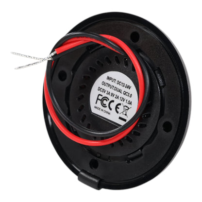 compact round dual usb a charger for 12v and 24v systems