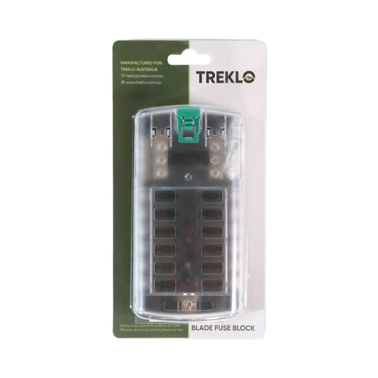 12 circuit blade fuse block with positive and negative busbars for power distribution