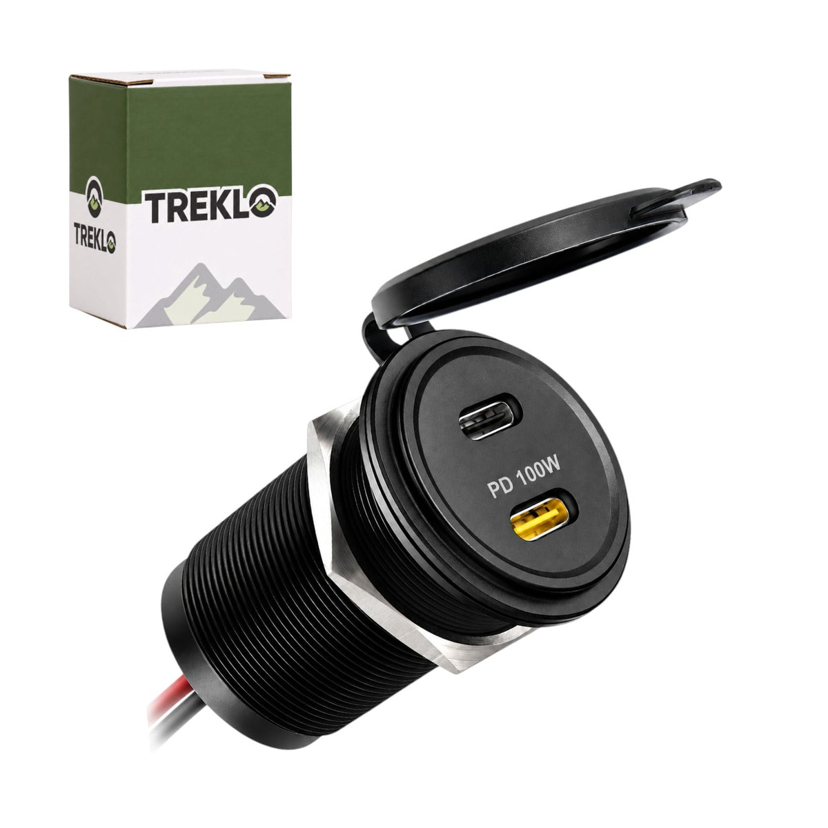 120W dual USB C panel mount charger by Treklo for caravan and RV charging systems