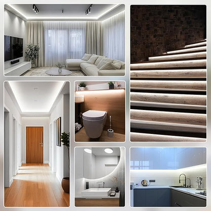 bright cool white neon flex arranged on workspace