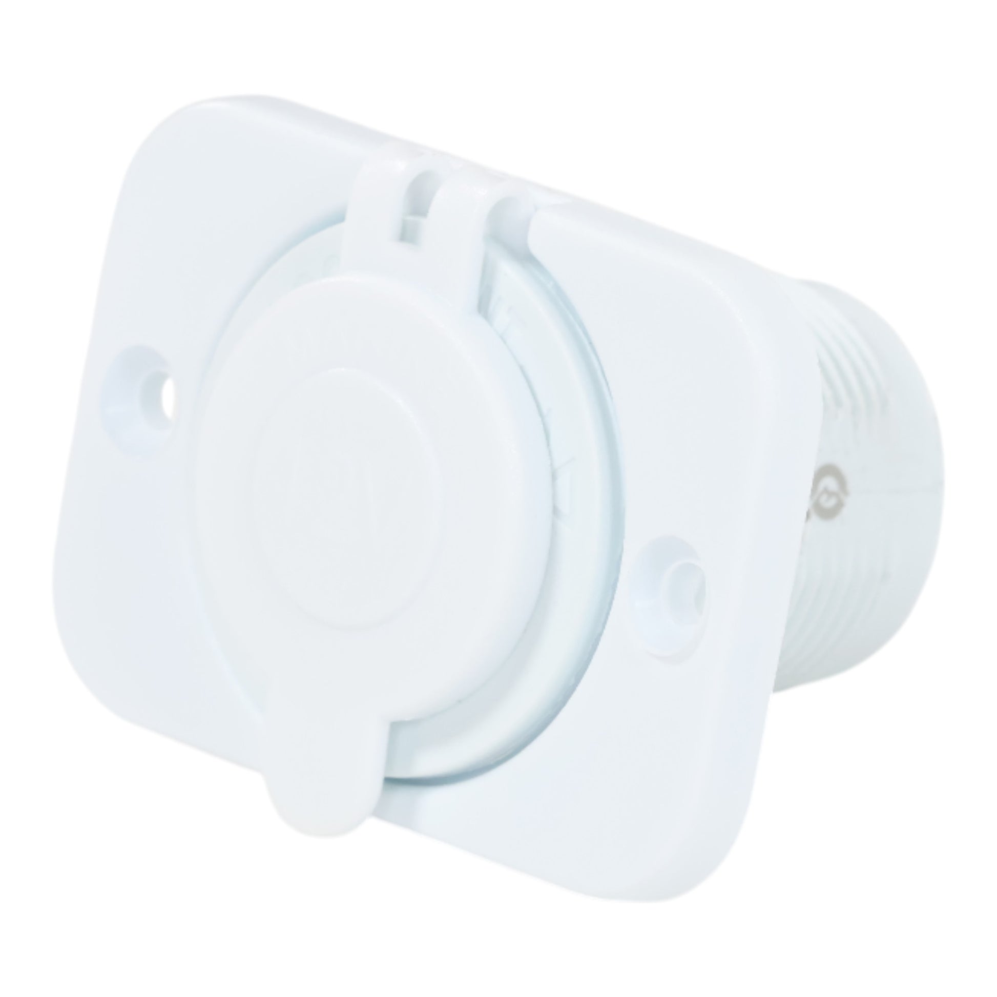 flush mount 12v accessory socket in white for caravans