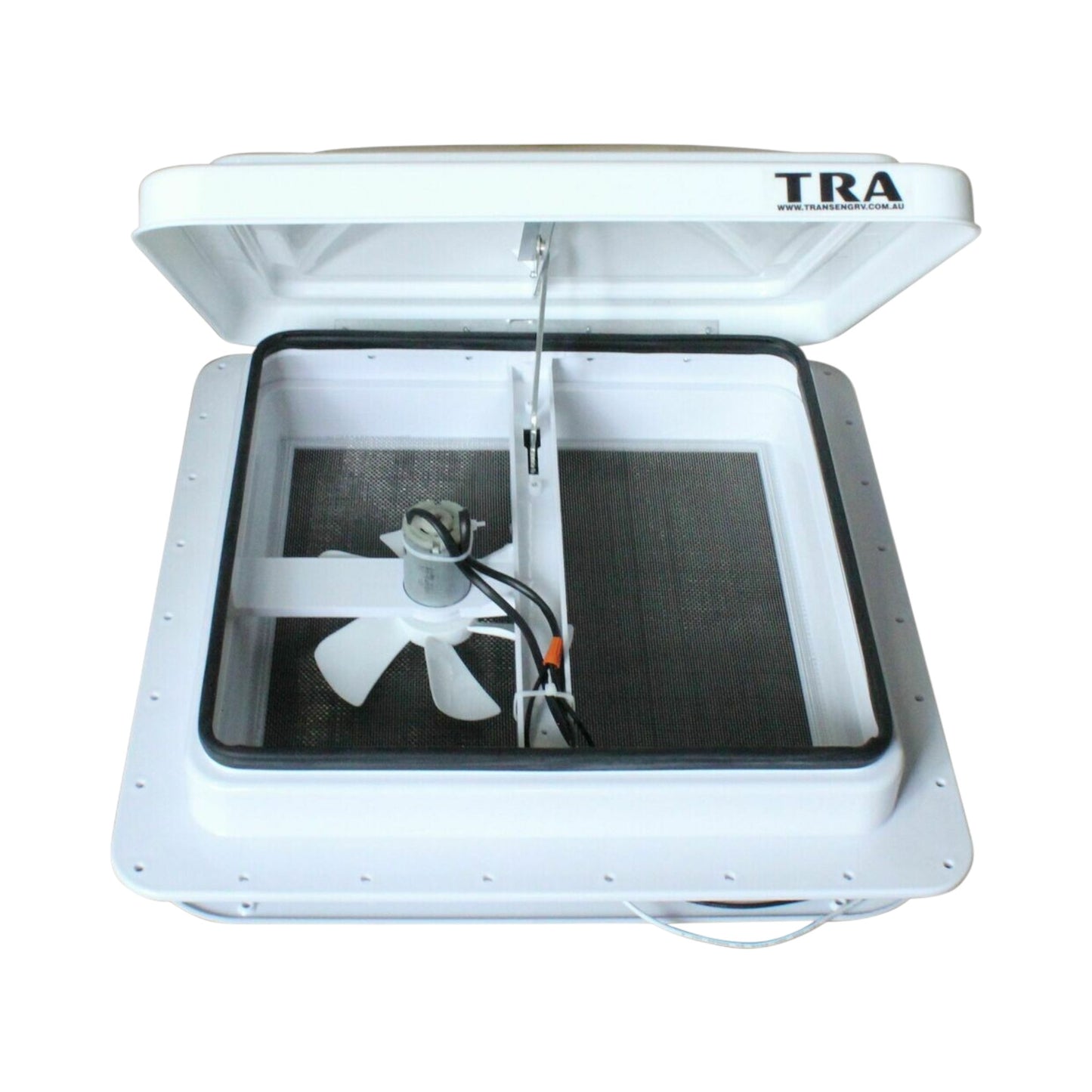 12 volt manual rv caravan shower roof vent with white lid