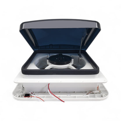 12v shower roof vent with LED lights and tinted lid