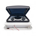 12v shower roof vent with LED lights and tinted lid