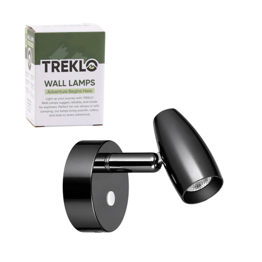 12v and 24v Sol reading spotlight in gun metal gloss black for caravan interiors