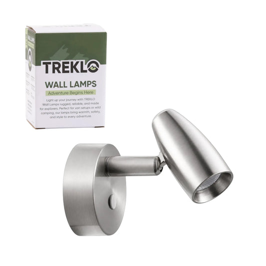 12v and 24v Sol reading spotlight in nickel for caravan interiors