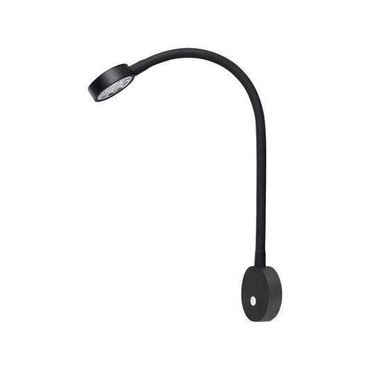12v and 24v wall reading light with flat flexible arm for caravan and campervan interiors