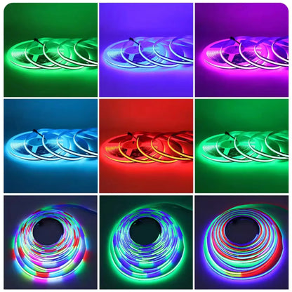 WS2812B 12v RGB LED strip unrolled for installation