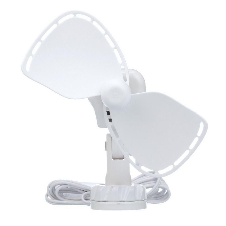12v white Caframo campervan airflow fan for circulating air throughout compact vehicle interiors
