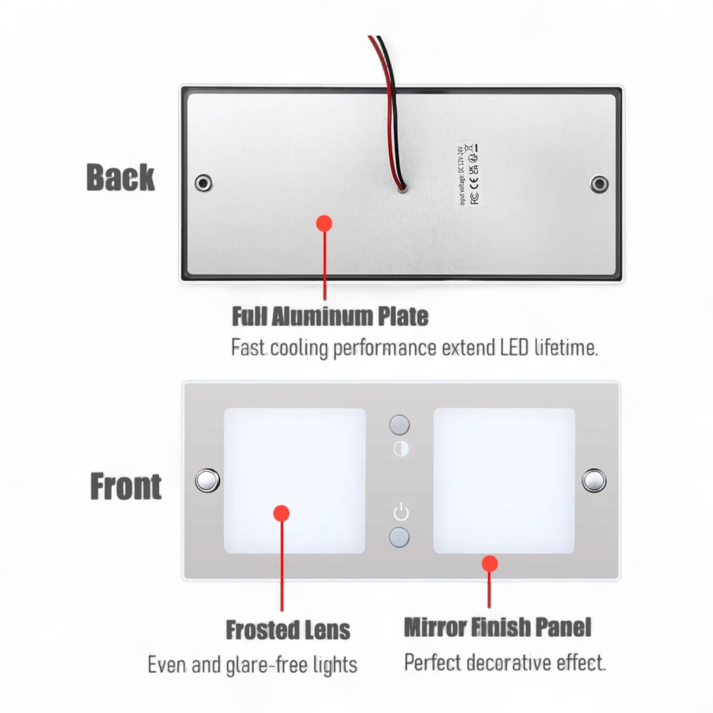 tri-colour LED ceiling light warm neutral cool